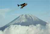 'Jetman' Yves Rossy Circles Mount Fuji In A Jet Pack