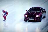 Speed Skater Vs Jaguar XK on Ice  (Top Gear)