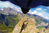 Wingsuit Flight Through 2 Meter Cave - Uli Emanuele